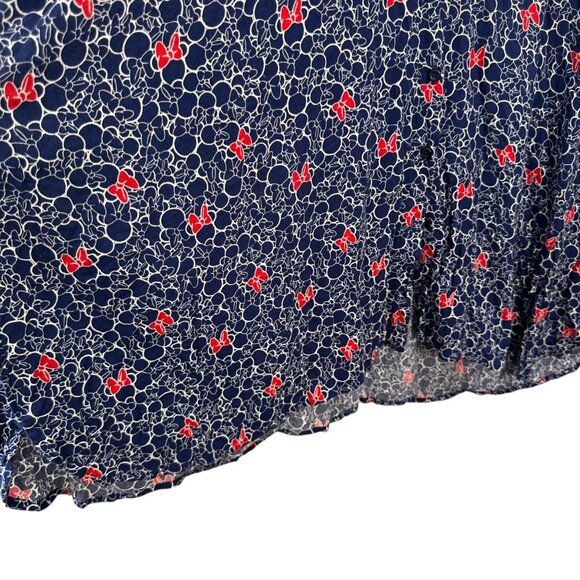 Disney Minnie Mouse Women SZ 1X  Navy Bow Print Shirt Dress 3/4 Sleeve V-Neck - Picture 15 of 15